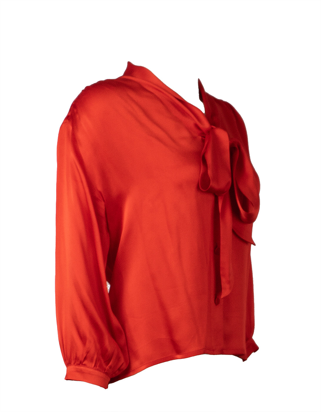 Gucci Red Self-tie Bow Shirt