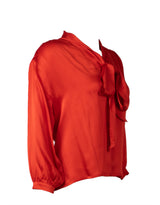 Gucci Red Self-tie Bow Shirt