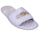 Lilac GG Quilted Slide Flat