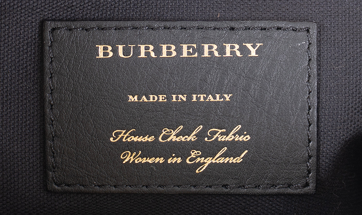 Burberry Twill Medium Banner Metallic Gold Tote Bag