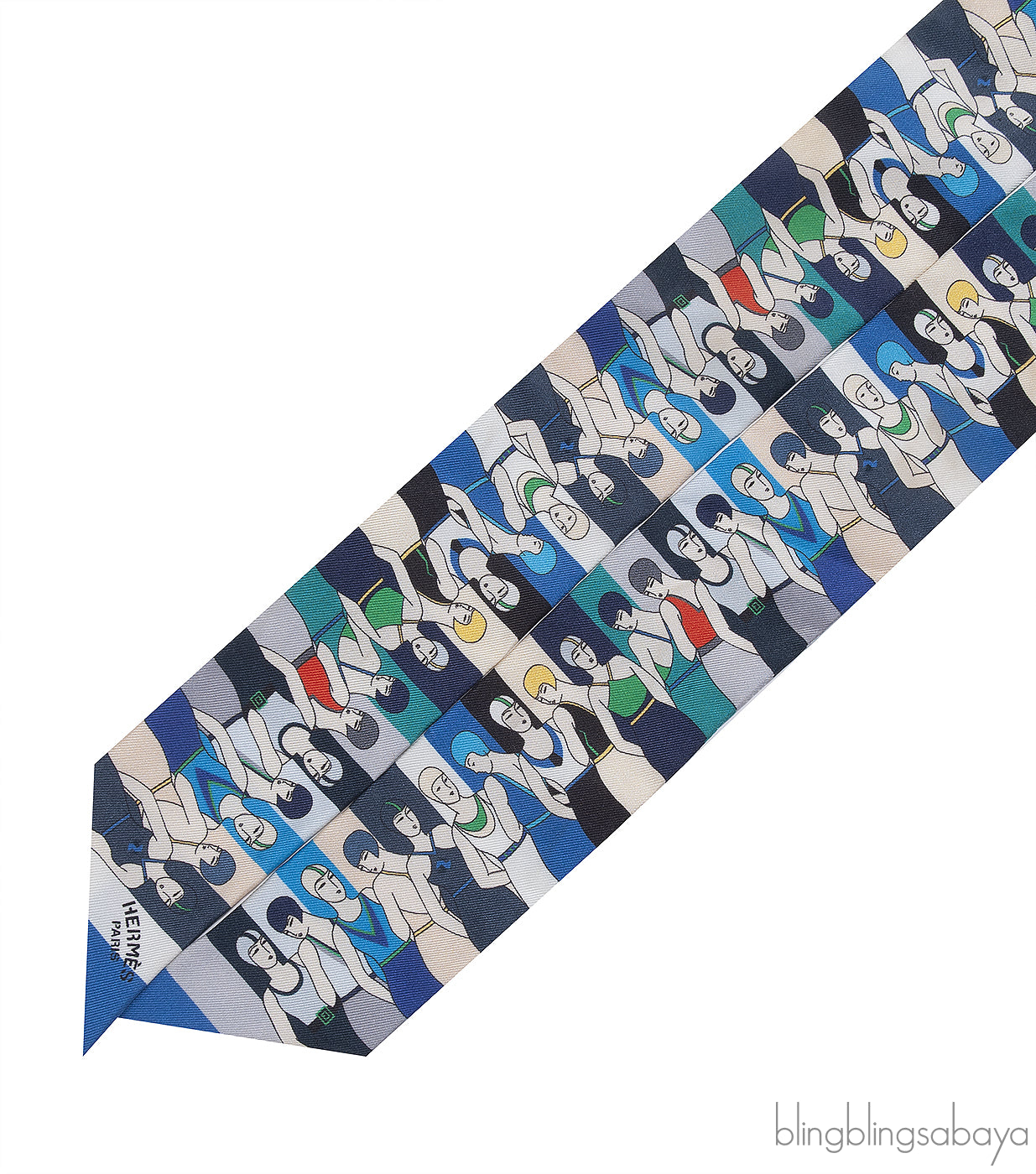 Hermes Les Baigneuses Printed Silk Twilly