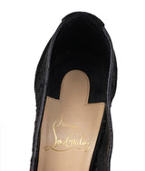 Christian Louboutin Black Mesh Lace Pointed Toe Heels