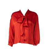 Gucci Red Self-tie Bow Shirt