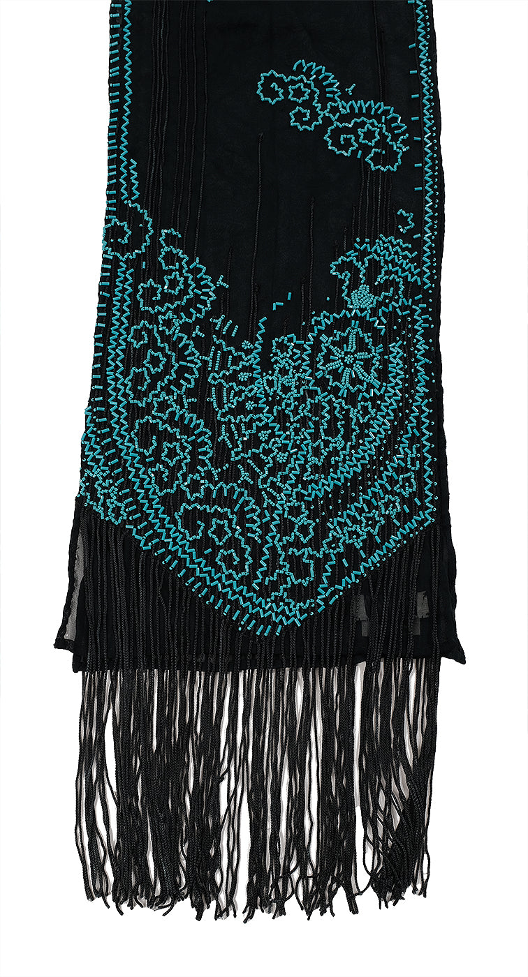 Dries Van Noten Bead Embellished Fringed Stole