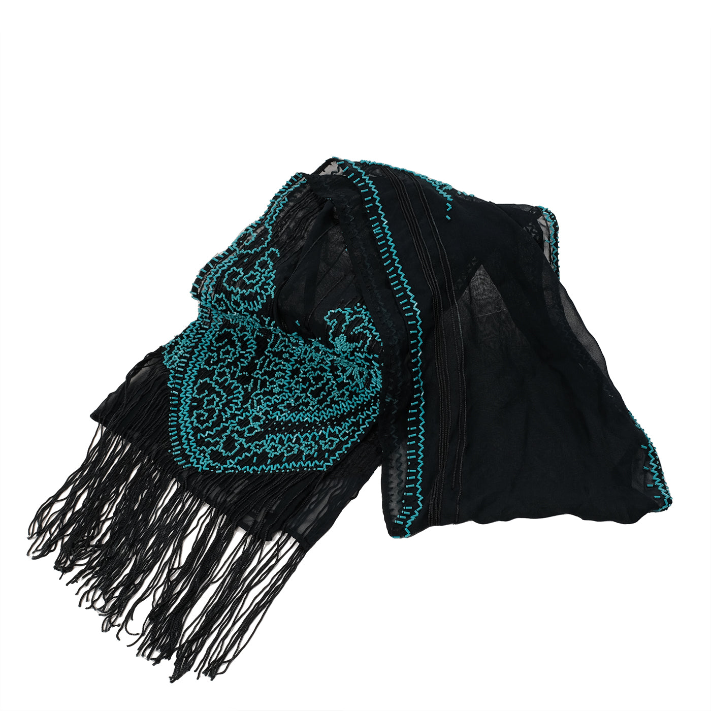 Dries Van Noten Bead Embellished Fringed Stole