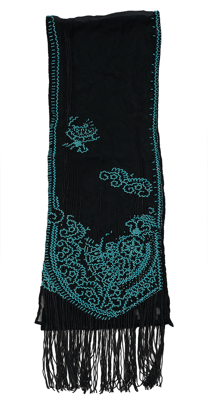 Dries Van Noten Bead Embellished Fringed Stole