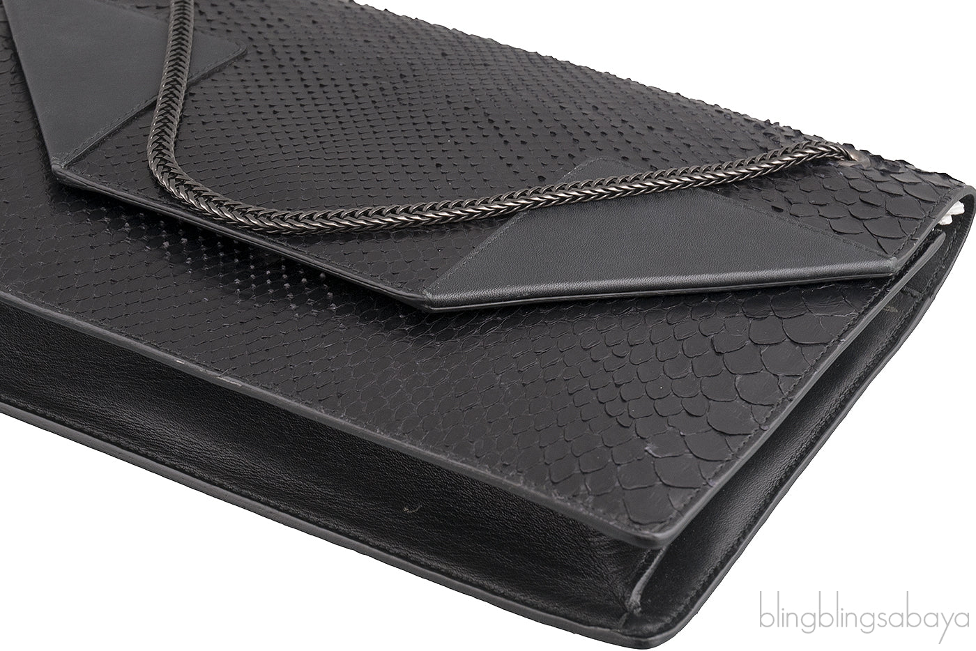 Betty So Black Python Shoulder Bag