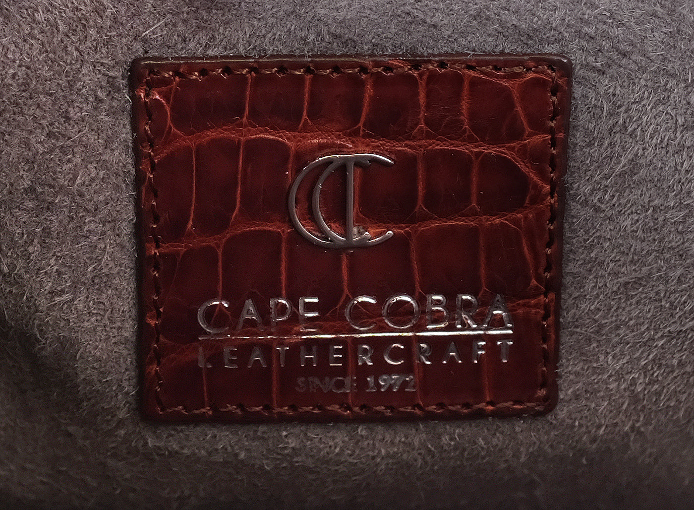 Cape Cobra Burgundy Crocodile Top Handle Bag