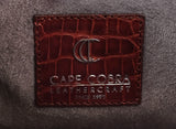 Cape Cobra Burgundy Crocodile Top Handle Bag