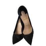 Christian Louboutin Black Mesh Lace Pointed Toe Heels