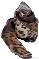 Leopard Brown Voile Scarf
