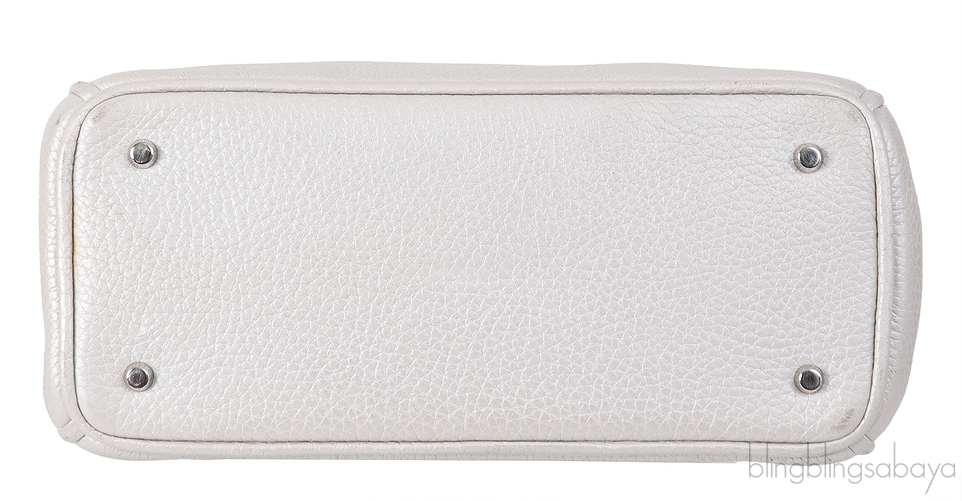Christian Dior Diorissimo Metallic White Mini Tote Bag