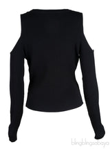 Black Cold Shoulder Sweater