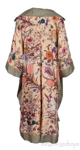 Beige Floral Print Tunic Dress