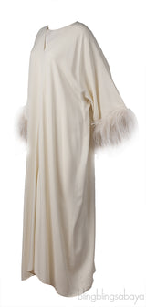 Taller Marmo Gala Feather Trimmed Kaftan Dress