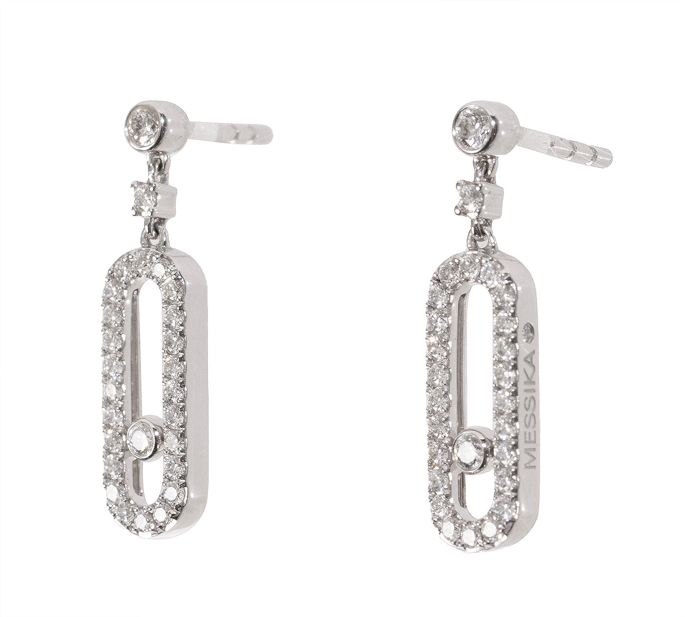 Messika Move Uno White Gold Diamond Drop Earrings