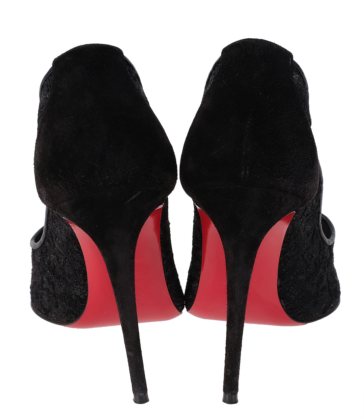 Christian Louboutin Black Mesh Lace Pointed Toe Heels