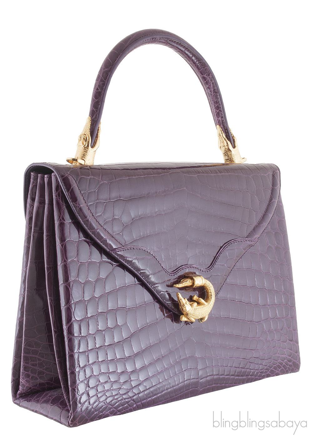 Signature Amethyst Crocodile Bag