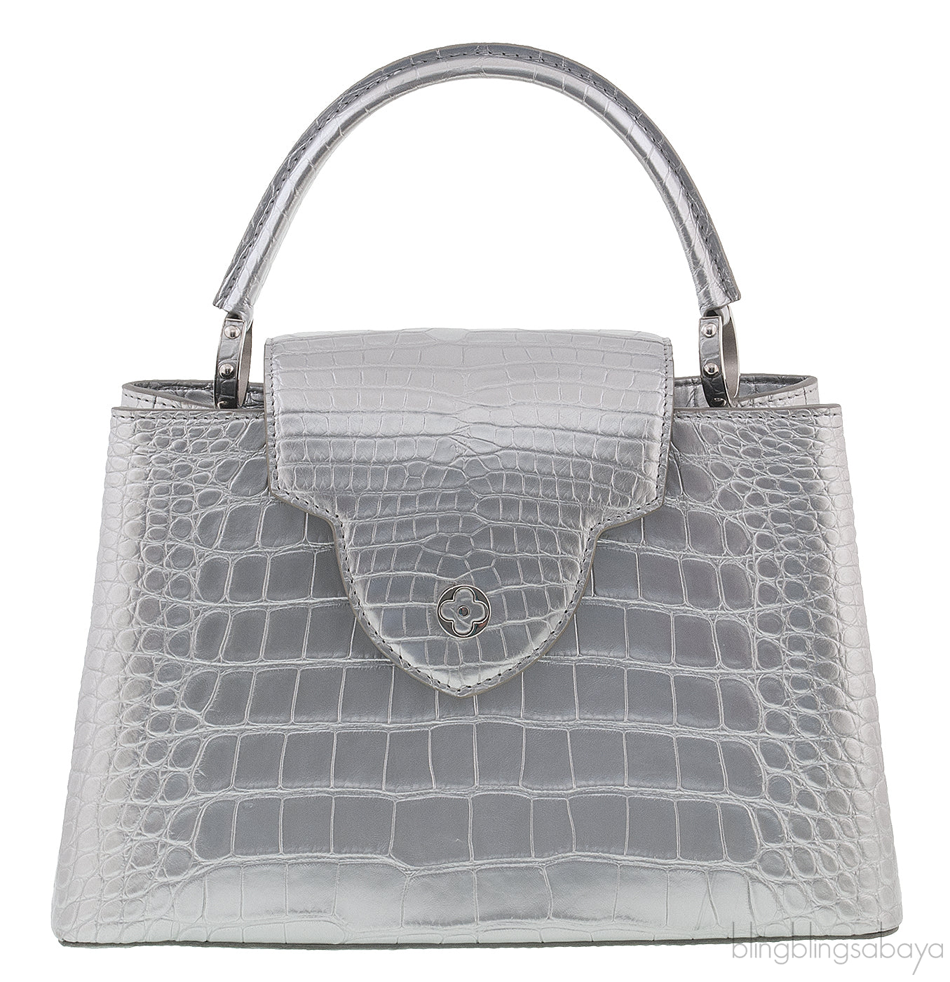 Capucine PM Alligator Argent