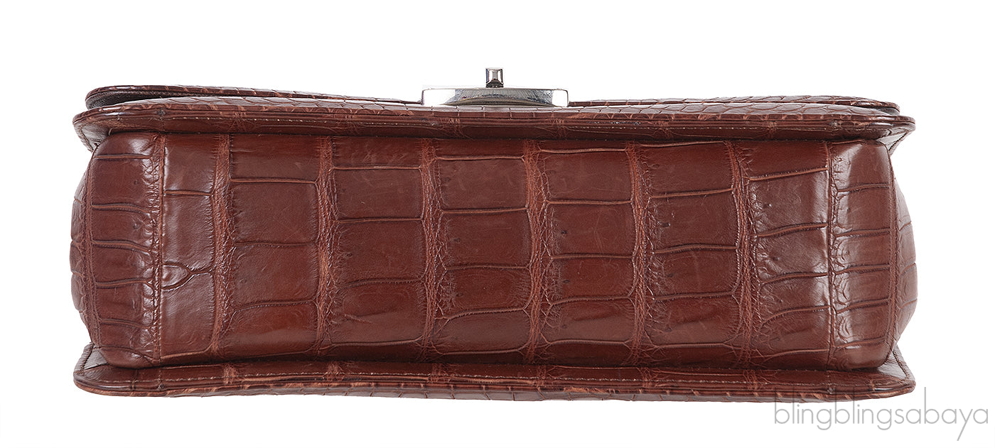 City Skyline Crocodile Sling Bag