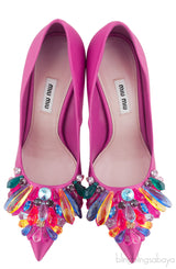Fuchsia Crystal Vamp Heels