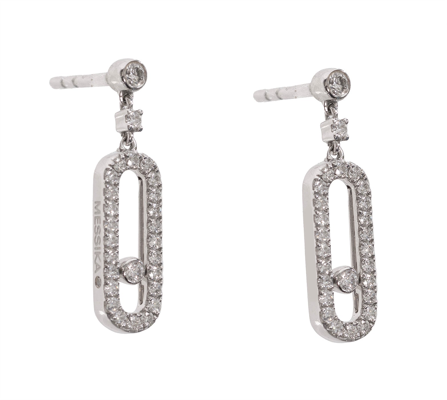 Messika Move Uno White Gold Diamond Drop Earrings