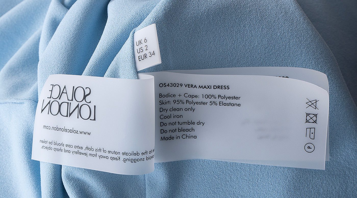 Solace London Light Blue Vera Shawl Train Gown
