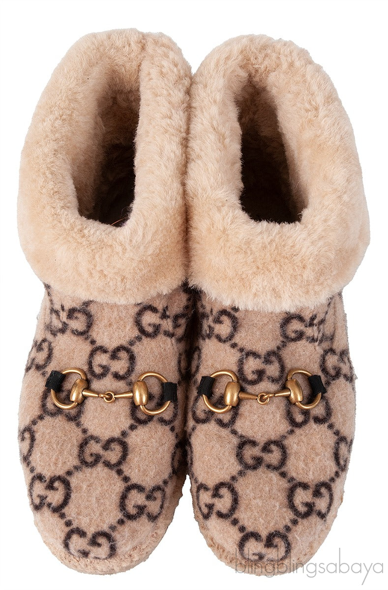 GG Horsebit Merino Ankle Boots