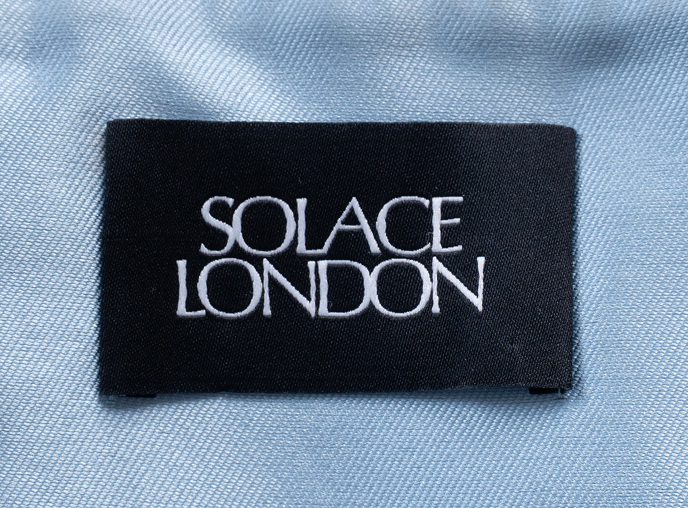 Solace London Light Blue Vera Shawl Train Gown
