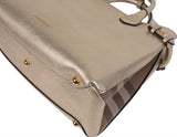Burberry Twill Medium Banner Metallic Gold Tote Bag