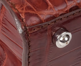 Cape Cobra Burgundy Crocodile Top Handle Bag