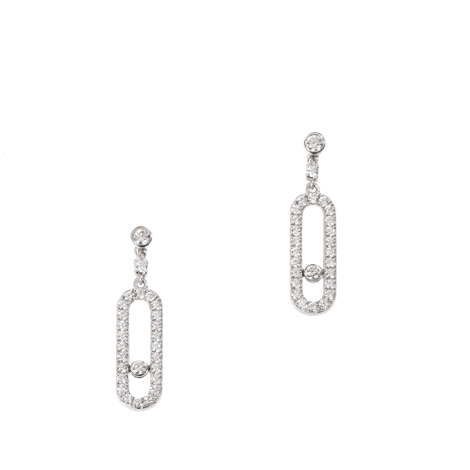 Messika Move Uno White Gold Diamond Drop Earrings