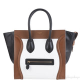 Celine Tri-color White Black & Brown Mini Luggage