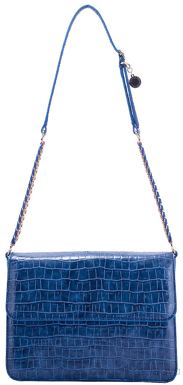 Faux Blue Croc Grace Bag