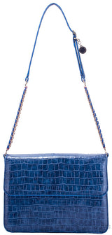 Faux Blue Croc Grace Bag