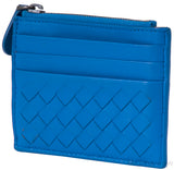 Blue Zip Top Leather Card Holder*