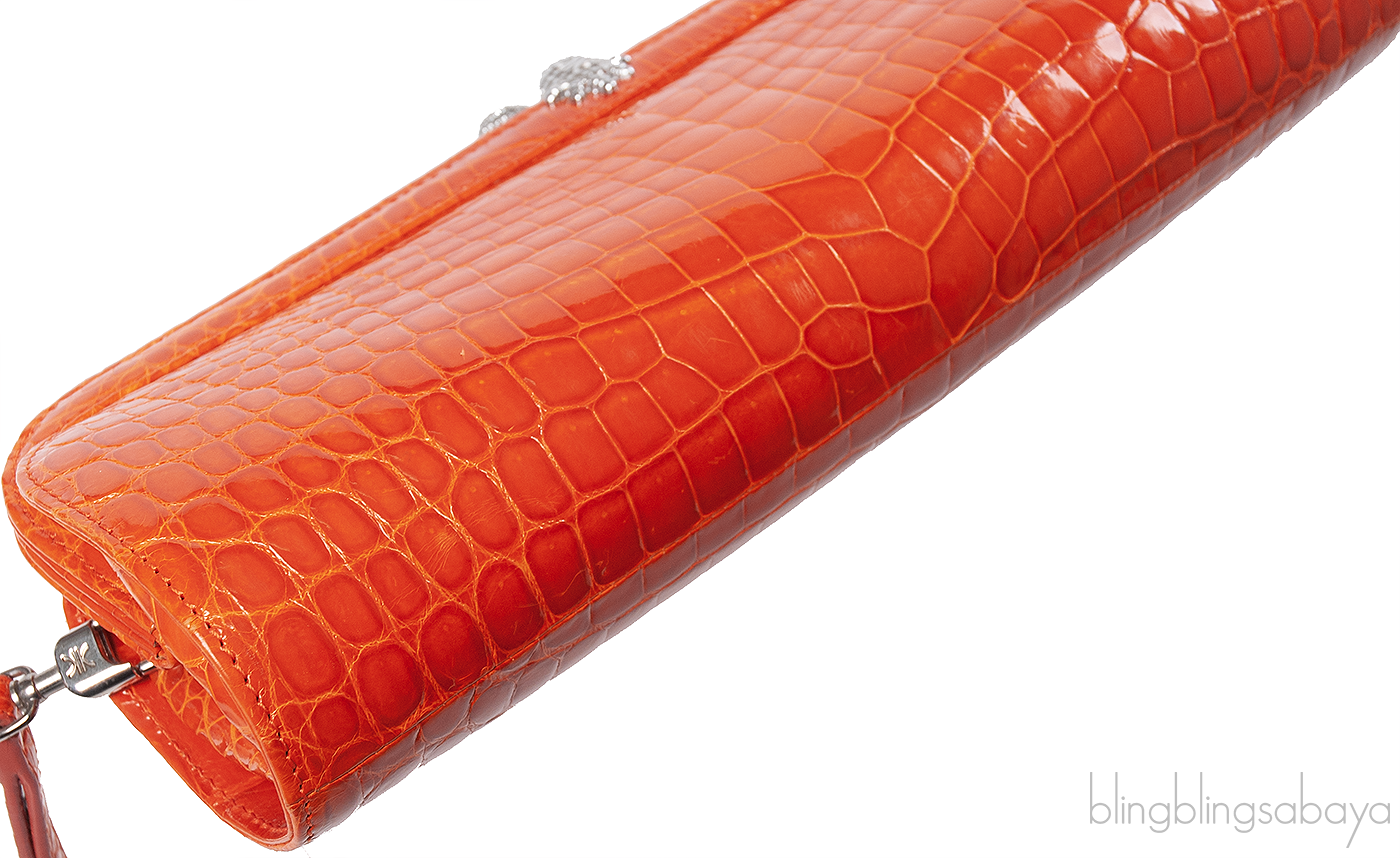 KWANPEN KP Homage Orange Trace Crocodile Long Clutch