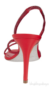 Red Crystal Slingback Sandals