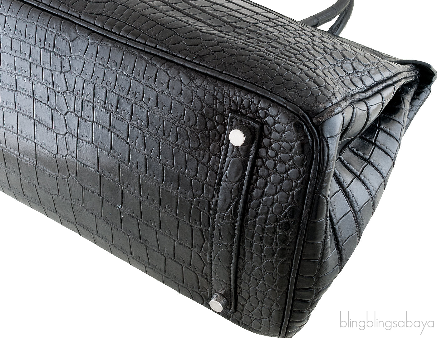 Birkin 35 Black Crocodile Porosus