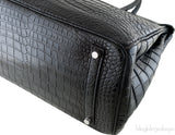 Birkin 35 Black Crocodile Porosus