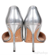 Metallic Silver Pointed Toe Heels