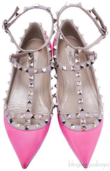Pink Rockstud Flat Ballerina