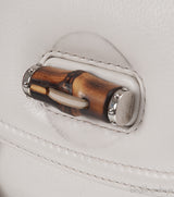 Gucci White Large Bamboo Top Handle Bag
