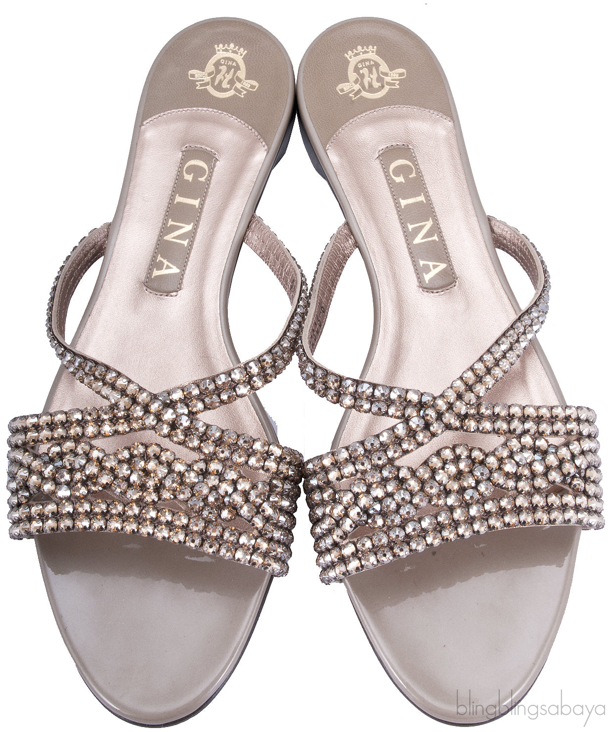 Grey Crystal Embellished Sandals