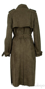 Dark Green Belted Trench Coat