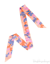 Orange Multi-color Abstract Print Twilly