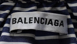 Balenciaga White Blue Stripe Newspaper Print Shirt