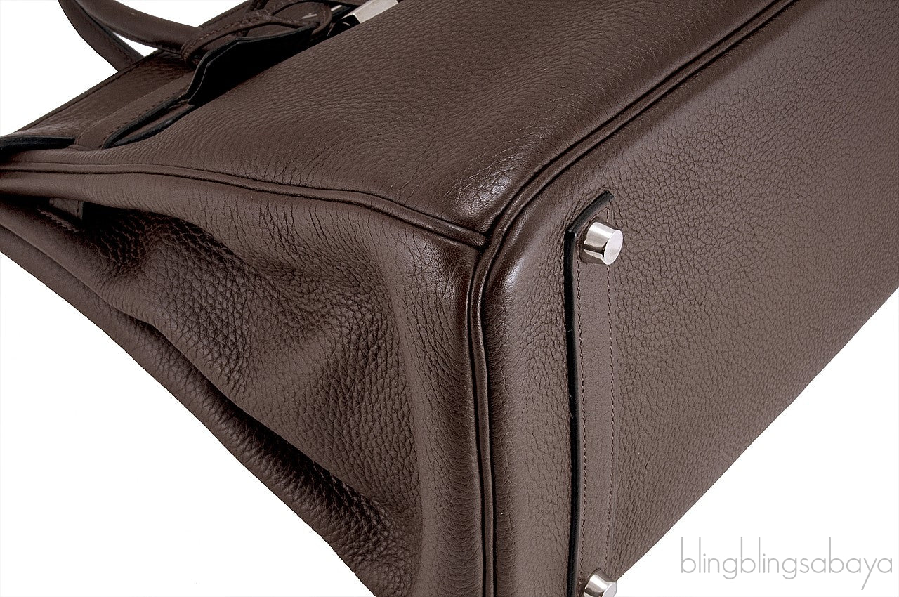 Birkin 35 Choco Brown Clem PHW
