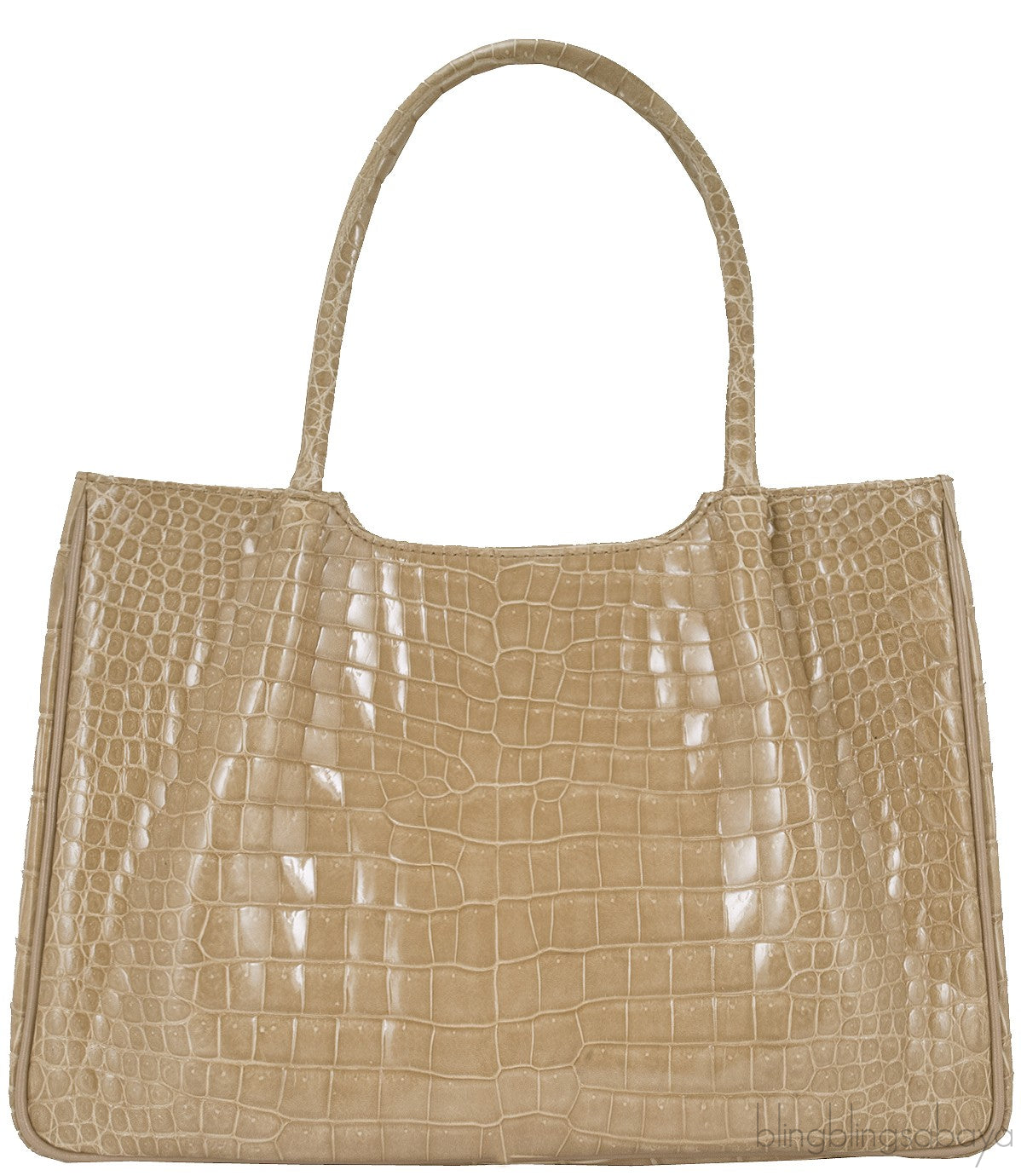 Beige Crocodile Handbag