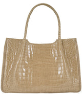 Beige Crocodile Handbag